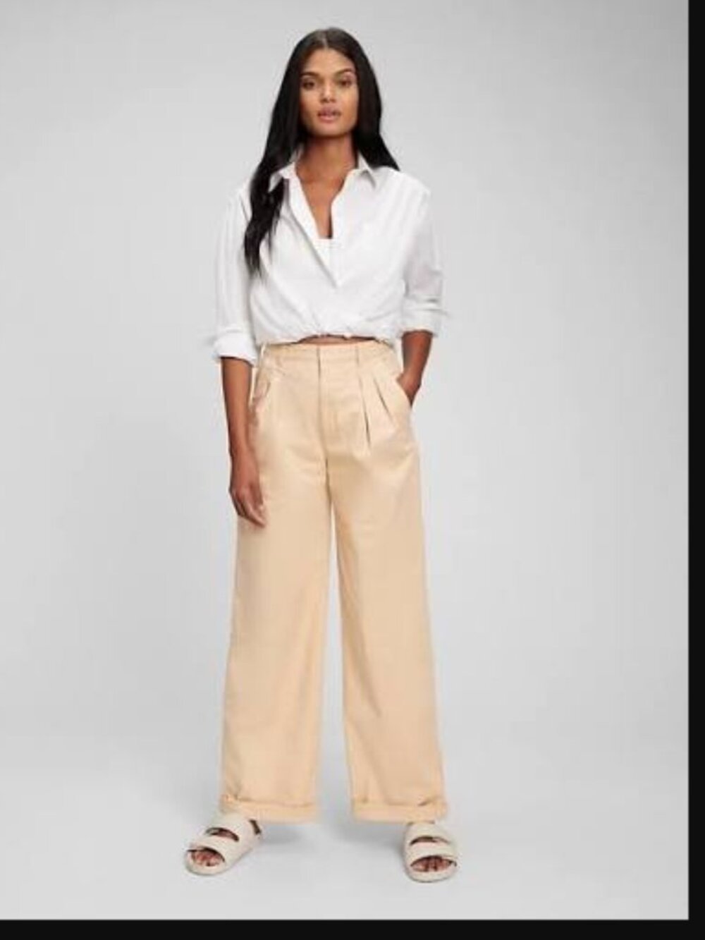 Gap Pleated Wide Leg Khaki Pants Size 12T Classic Preppy